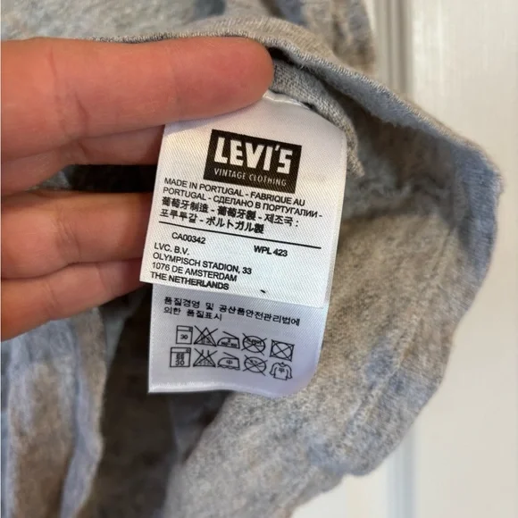 Levi's Vintage Clothing 1950s Sportswear Tshirt heather grey cotton jersey small - Picture 4 of 6